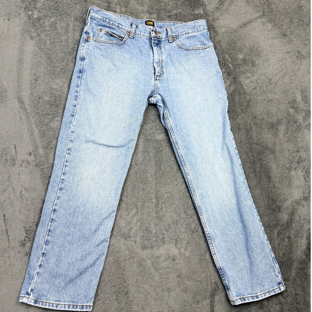 Lee Regular Fit Women's Blue Denim Jeans Size 36x30‎ Cotton Blend Casual